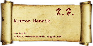 Kutron Henrik névjegykártya